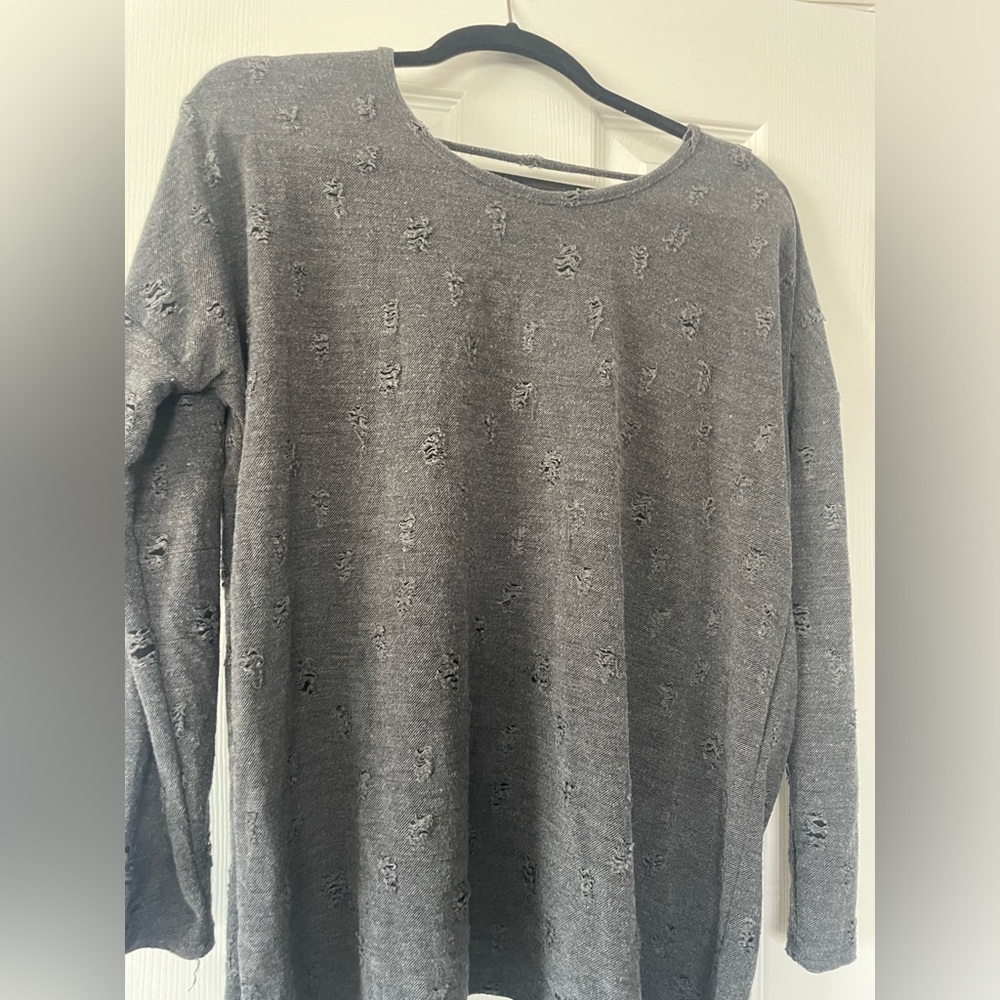 Grey distressed open cross back detail . Very soft